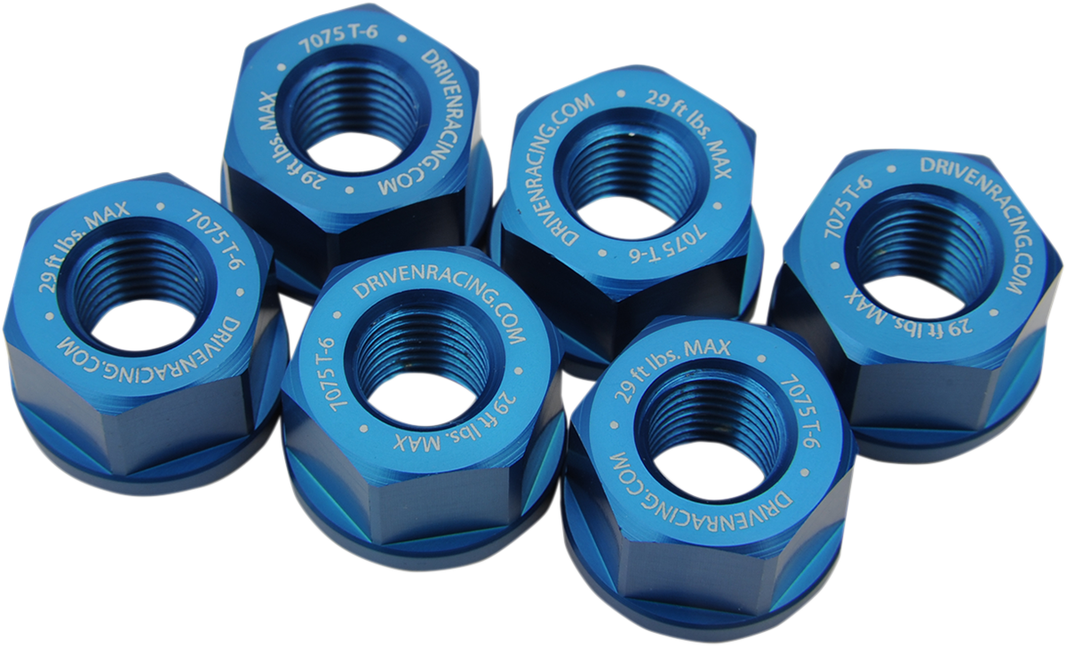 Driven Racing Sprocket Nuts - Sport Bike - Blue - M10 X 1.25