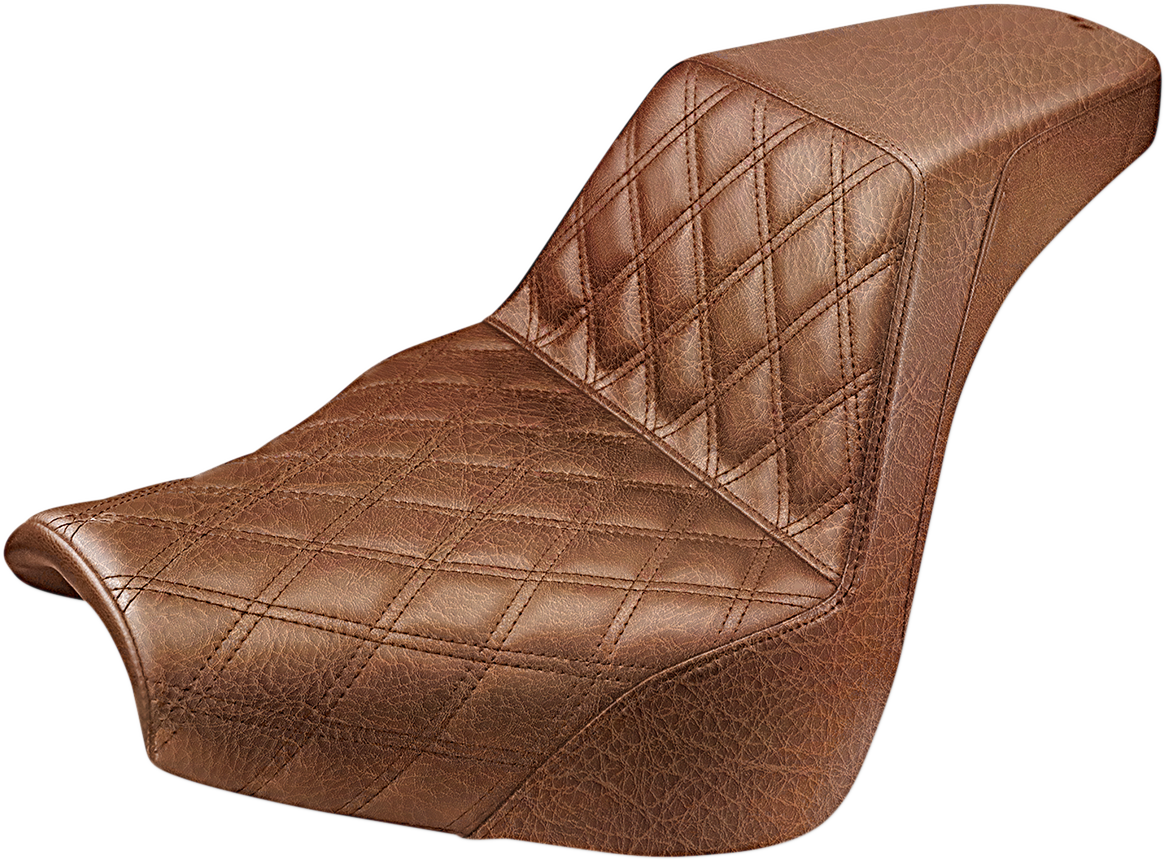 Saddlemen Step-Up Seat - Front Lattice Stitch - Brown - FXBR/S '18-'20