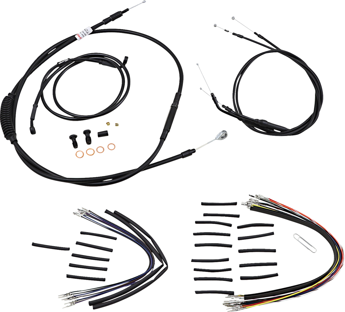 Burly Brand Jail Bar Cable Kit - 14" Handlebars - Black Vinyl - '07-'11 FXD