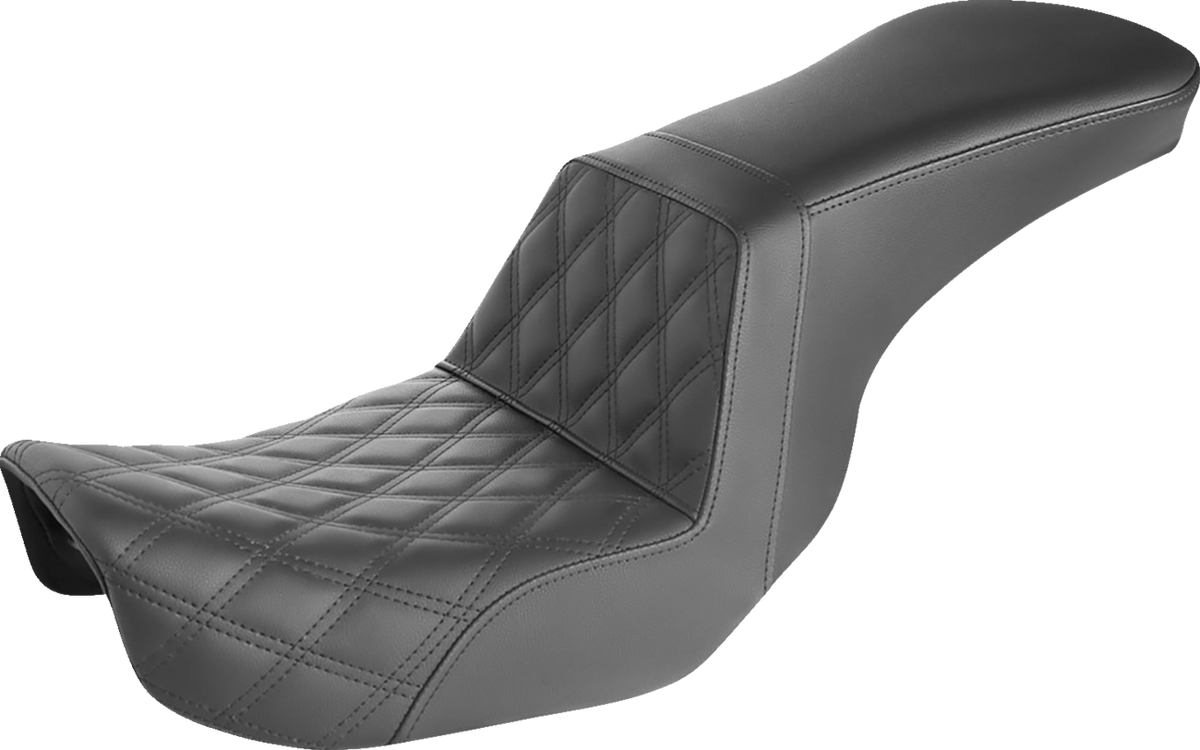 Saddlemen Step-Up Seat - Front Lattice Stitch - Black - Dyna