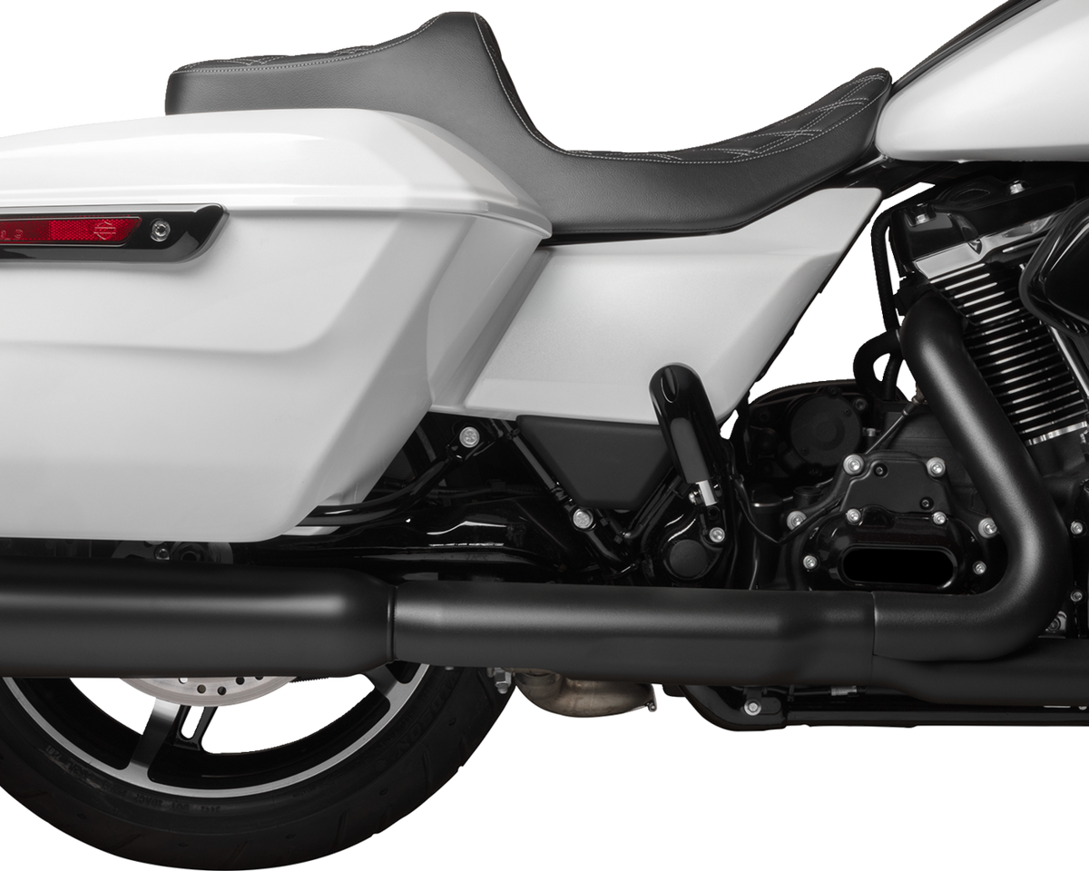 Drag Specialties Seats Predator III Seat - Double Diamond - Silver Stitched - FLT/FLH '23-'24