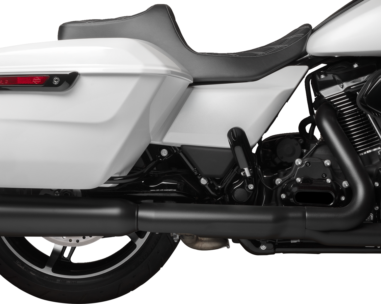 Drag Specialties Seats Predator III Seat - Double Diamond - Silver Stitched - FLT/FLH '23-'24