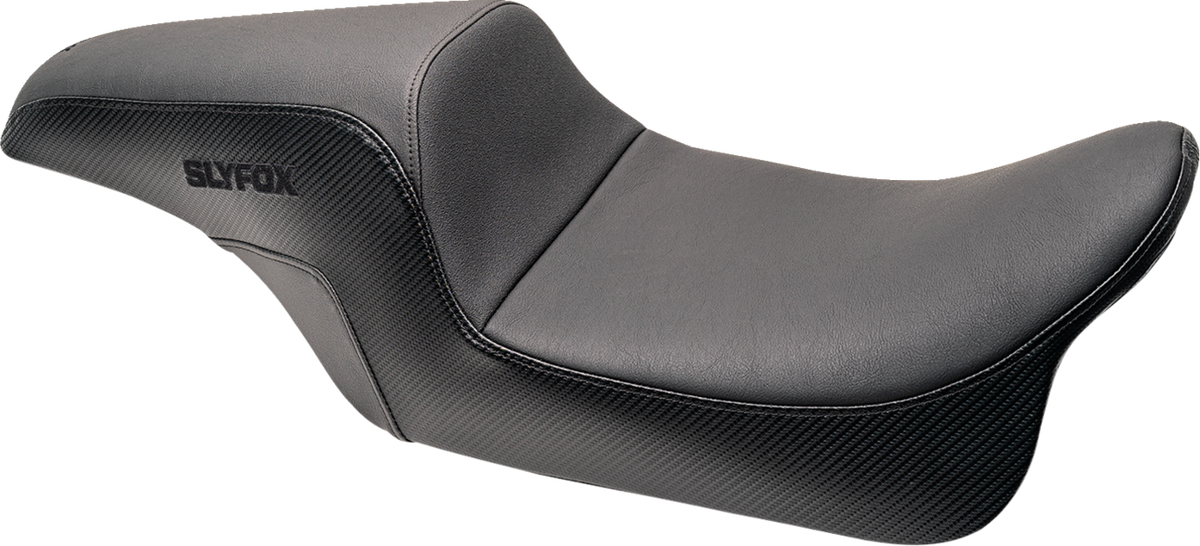 Slyfox Drifter Seat - Black Logo - Smooth Vinyl - Carbon Fiber - FL '08-'23