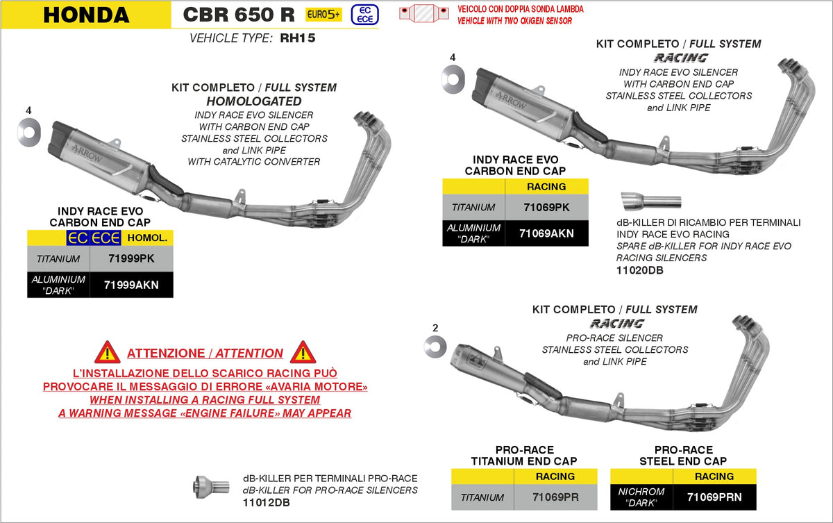 71069PR Full System Racing With Pro-Race Titanium Slip Ons