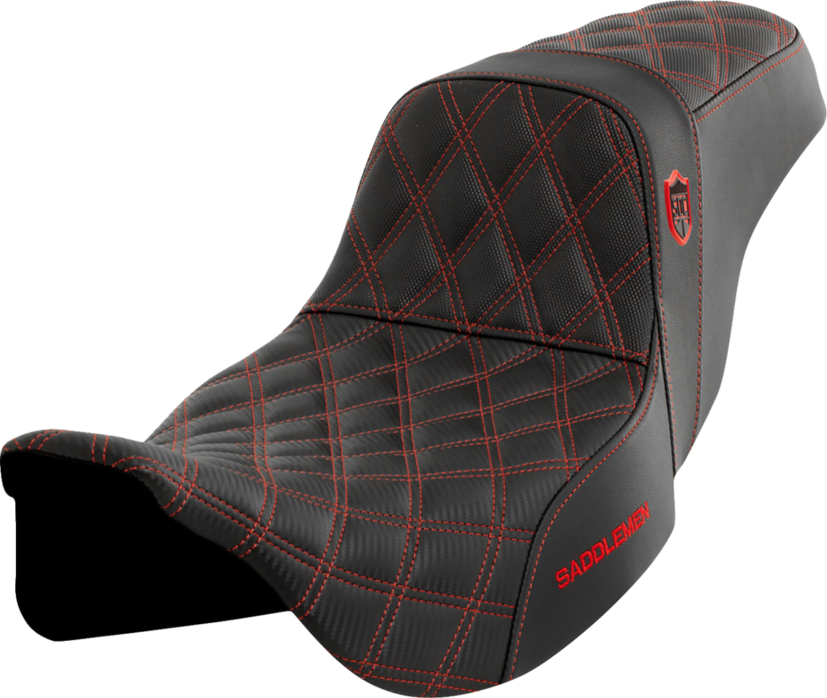 Saddlemen Pro Series SDC Performance Seat - W/O Backrest - Red Stitch - FLH/FLT '08-'23