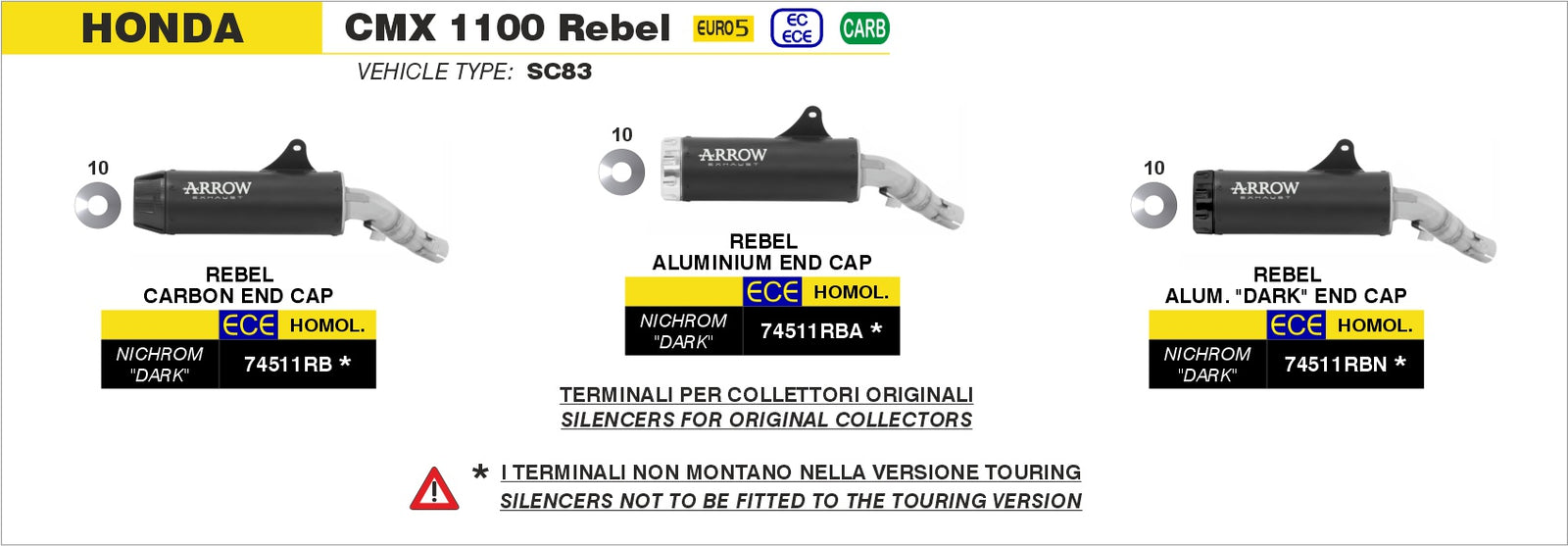 74511RBA Rebel Slip On With Aluminium Polish End Cap