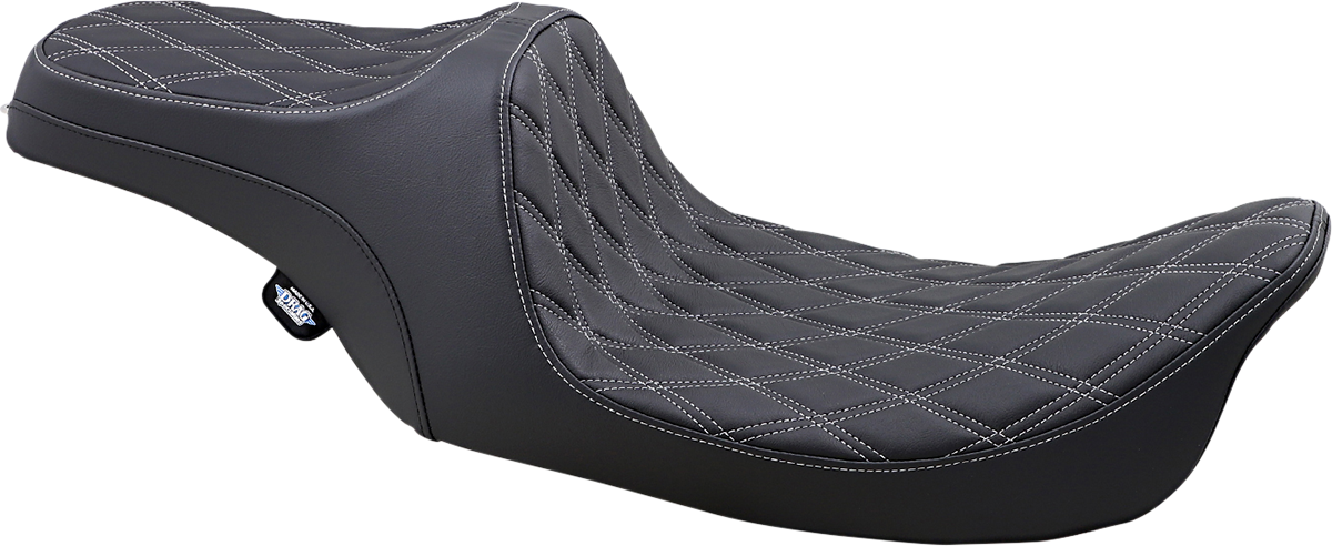 Drag Specialties Seats Predator III Seat - Double Diamond - Silver Stitched - FLHR/FLHX '99-'07