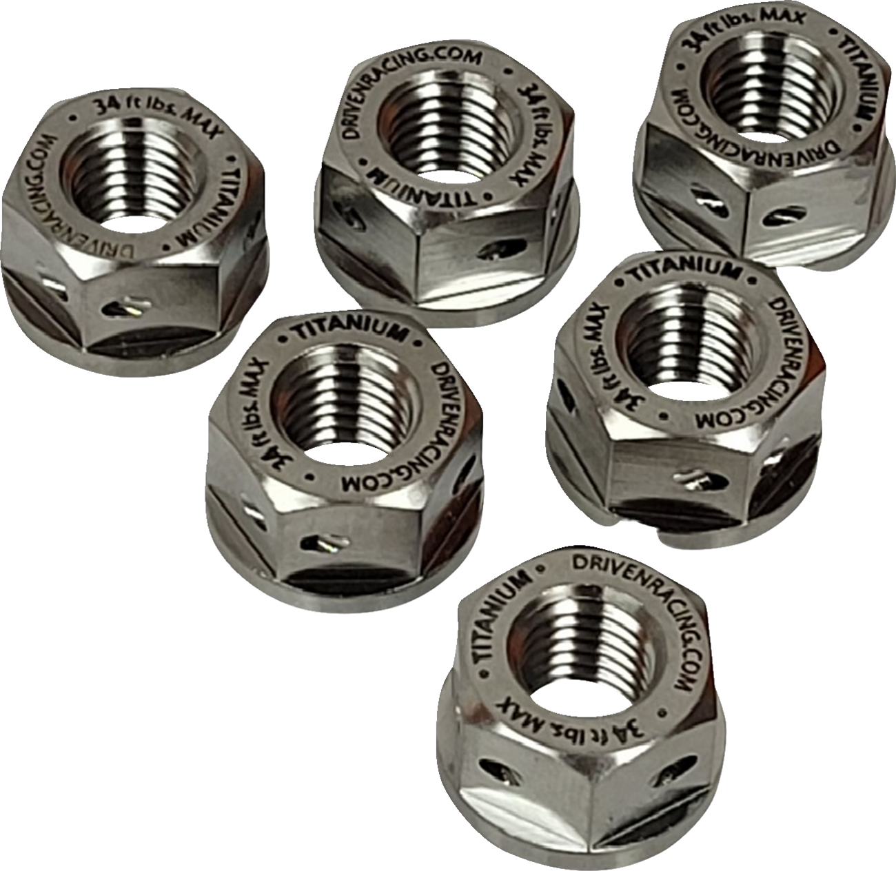 Driven Racing Sprocket Nuts - Titanium - 6 Pack