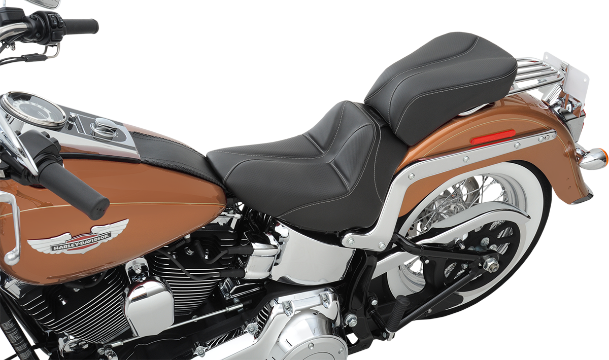 Saddlemen Dominator Solo Seat - W/O Backrest - Black W/ Gray Stitching - FLSTC/N '06-'17
