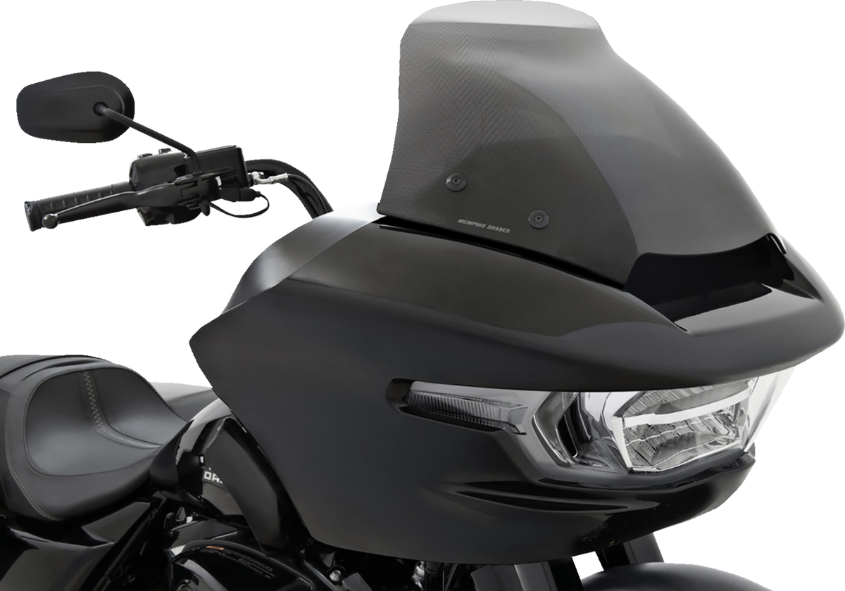 Memphis Shades Spoiler Windshield - 7" - Black Smoke Dot Matrix - FLTR