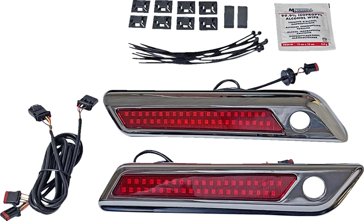 Custom Dynamics Latch Light - Saddlebag - Dual Color - Red - Chrome