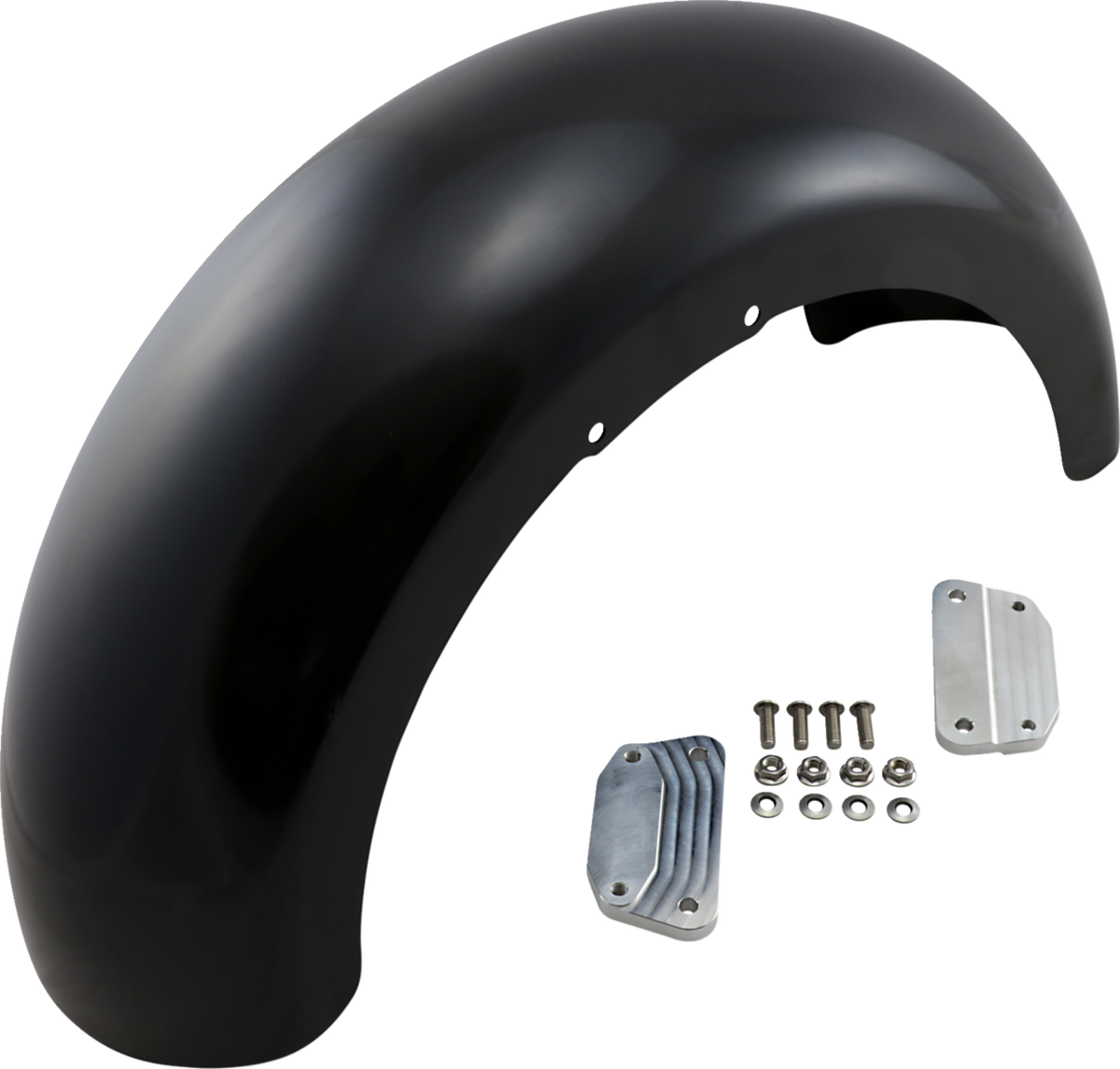 Klock Werks Wrapper Front Fender - Black - 18" - HD Softail