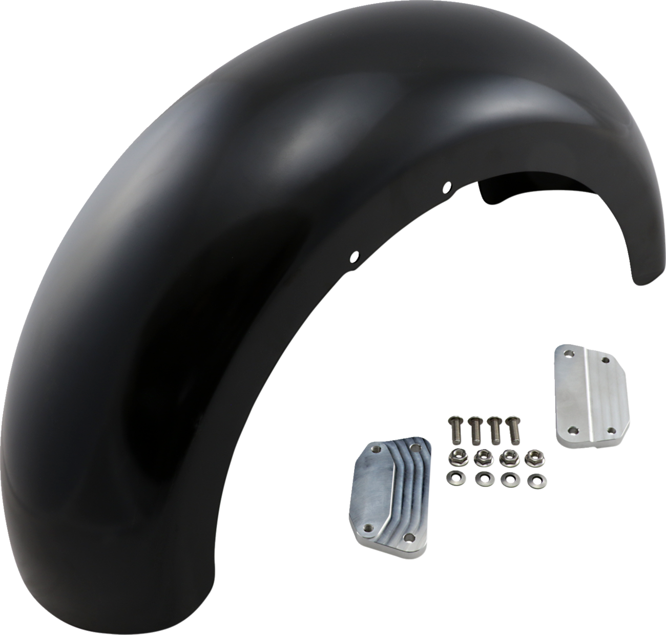 Klock Werks Wrapper Front Fender - Black - 18" - HD Softail