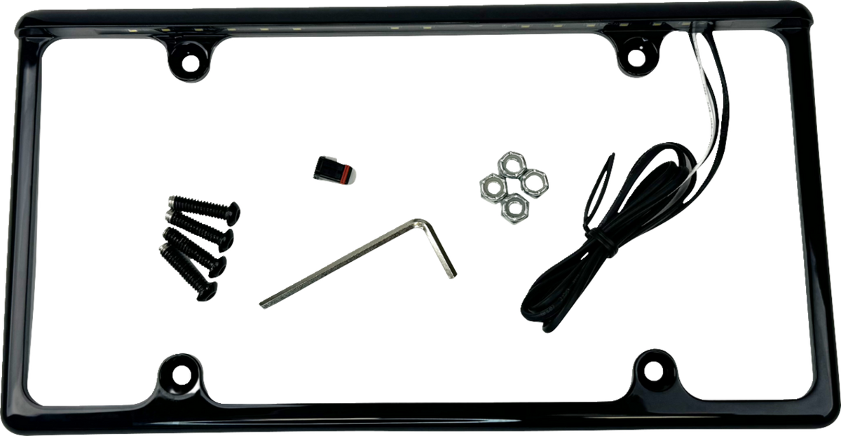 Custom Dynamics License Plate Frame - LED - Gloss Black