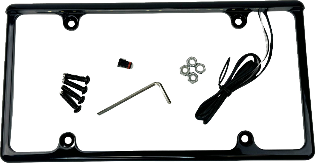 Custom Dynamics License Plate Frame - LED - Gloss Black