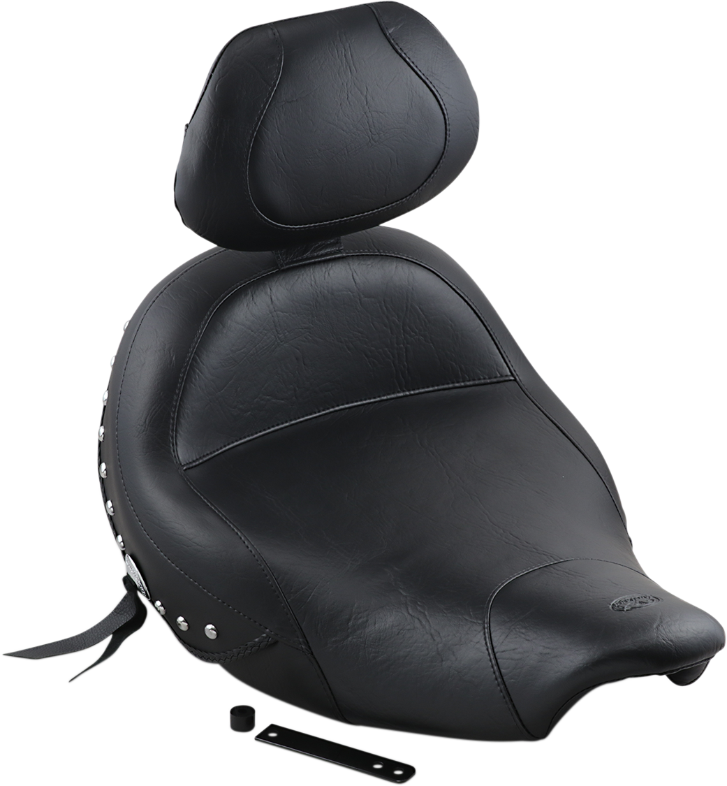 Mustang Solo Seat - Wide - Studded - Driver's Backrest - Indian '14-'24