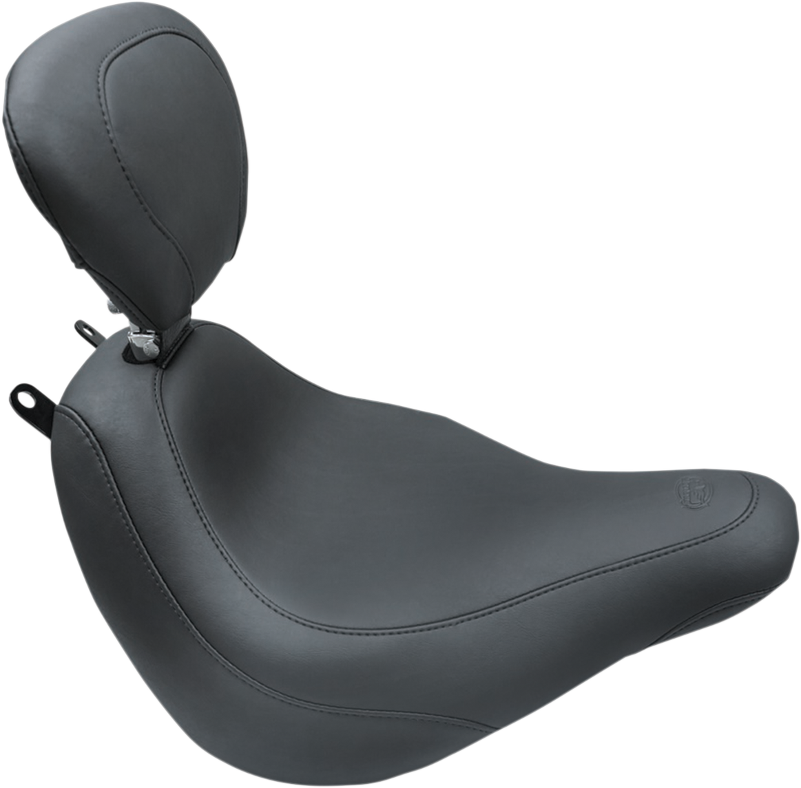 Mustang Seat - Wide Tripper™ Solo - With Backrest - Smooth - Black