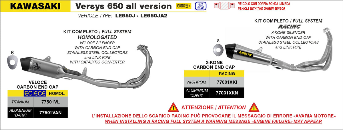 77501VL Homologated Full System With Veloce Titanium Slip On