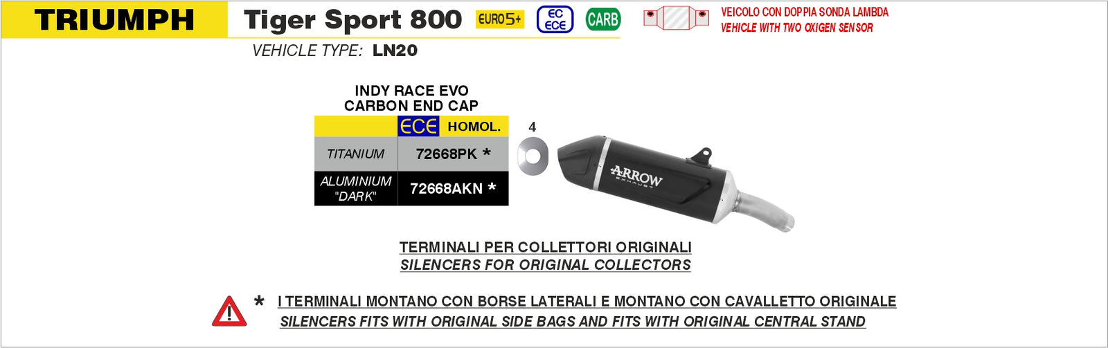 72668AKN Indy Race Evo Aluminium Dark Slip On With Carbon End Cap