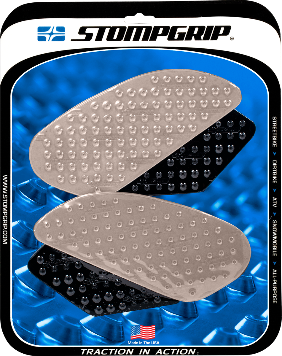 StompGrip Tank Grips - Volcano - Clear/Black - Yamaha - YZF '06-'09