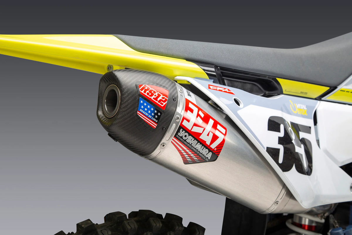 Yoshimura KTM 250/350sx-F / Husqvarna FC250/350 22-26 RS-12 Stainless Full Exhaust, W/ Aluminum Muffler