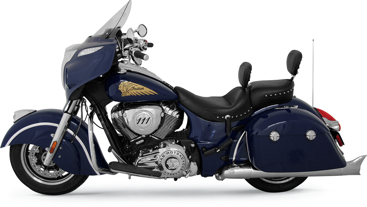 Mustang Solo Seat - Wide - Studded - Driver's Backrest - Indian '14-'24