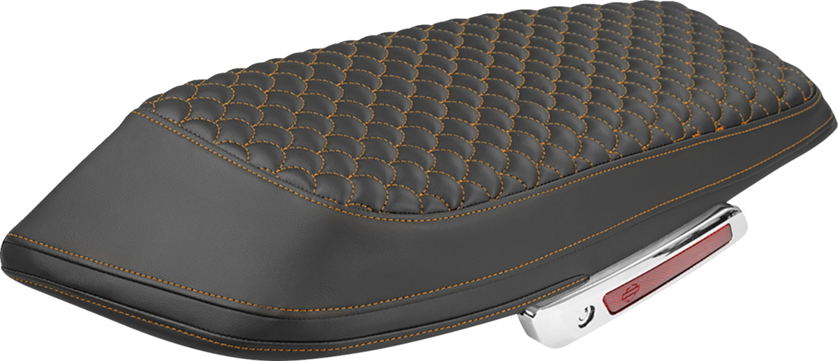 Saddlemen Saddlebag Lid Covers - Dragon Scale - Orange Stitch - FLH/FLT '23-'25