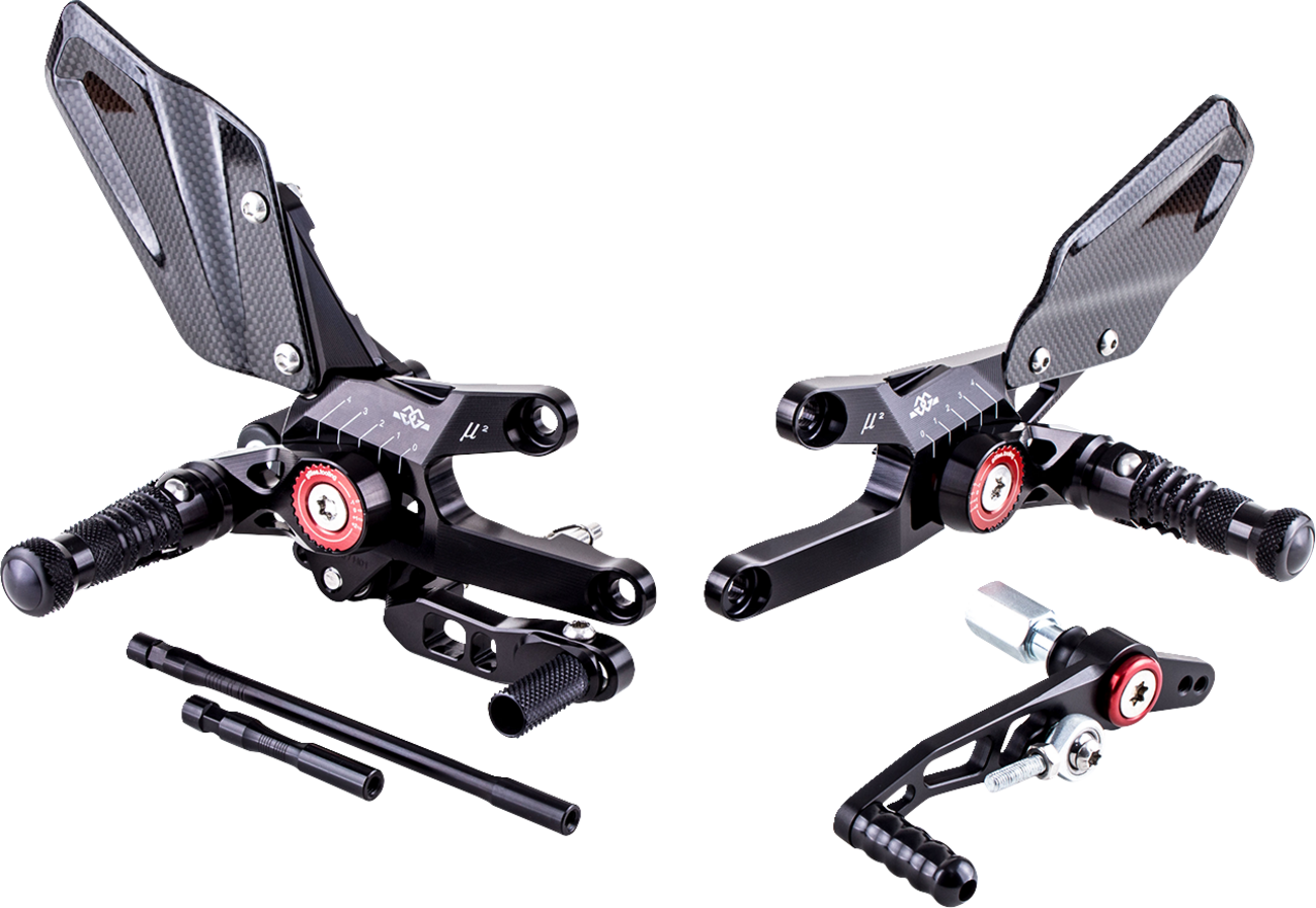 Gilles Tooling MUE2 Rearset - Black - Honda