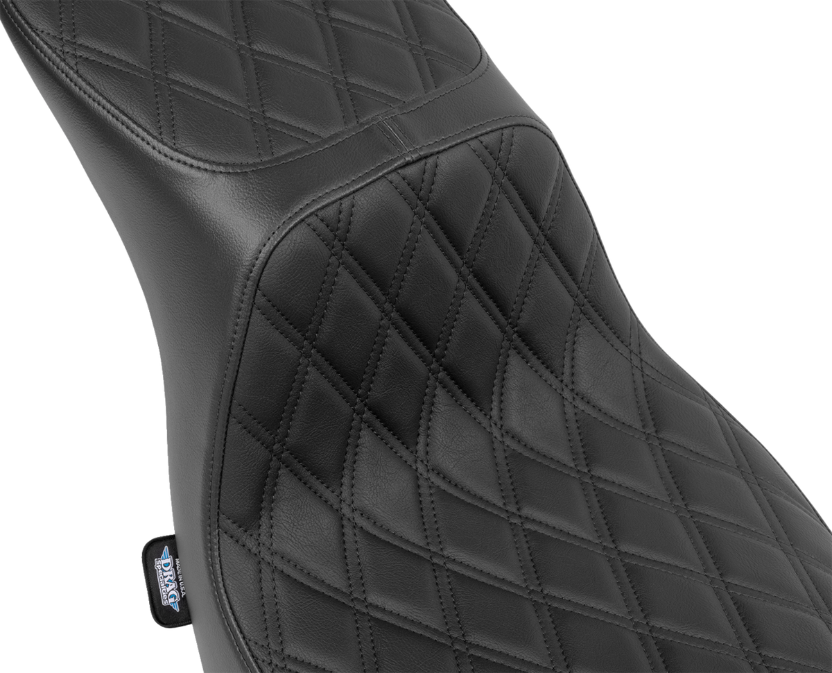 Drag Specialties Seats Predator 2-Up Seat - Vinyl - Double Diamond - Black Stitching - FLSB/FXLRS '18-'24