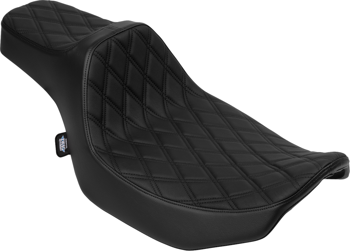 Drag Specialties Seats Extended Reach Predator III Seat - Vinyl - Black Double Diamond Stitch - FLH/FLT '23-'25