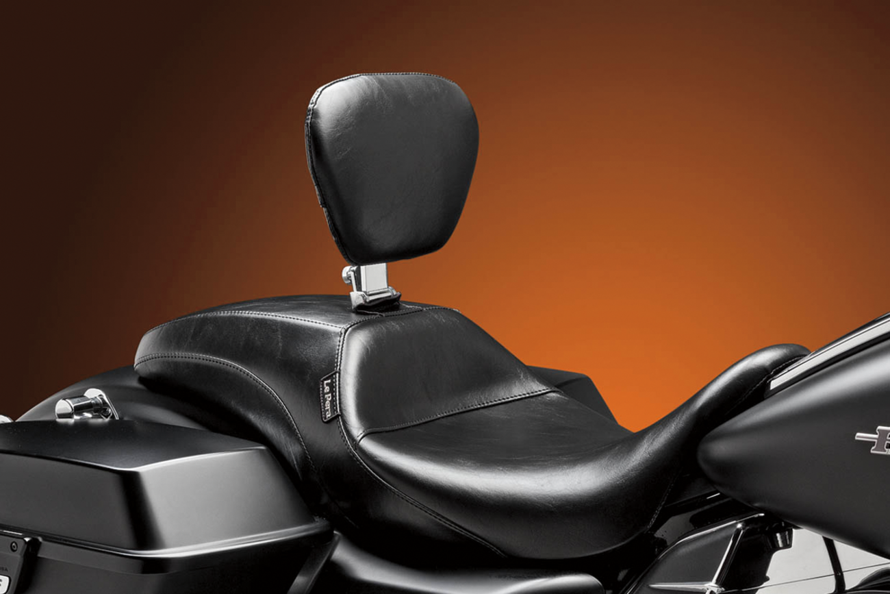 Le Pera Outcast Seat - Full-Length - With Backrest - Smooth - Black - FL '08-'23