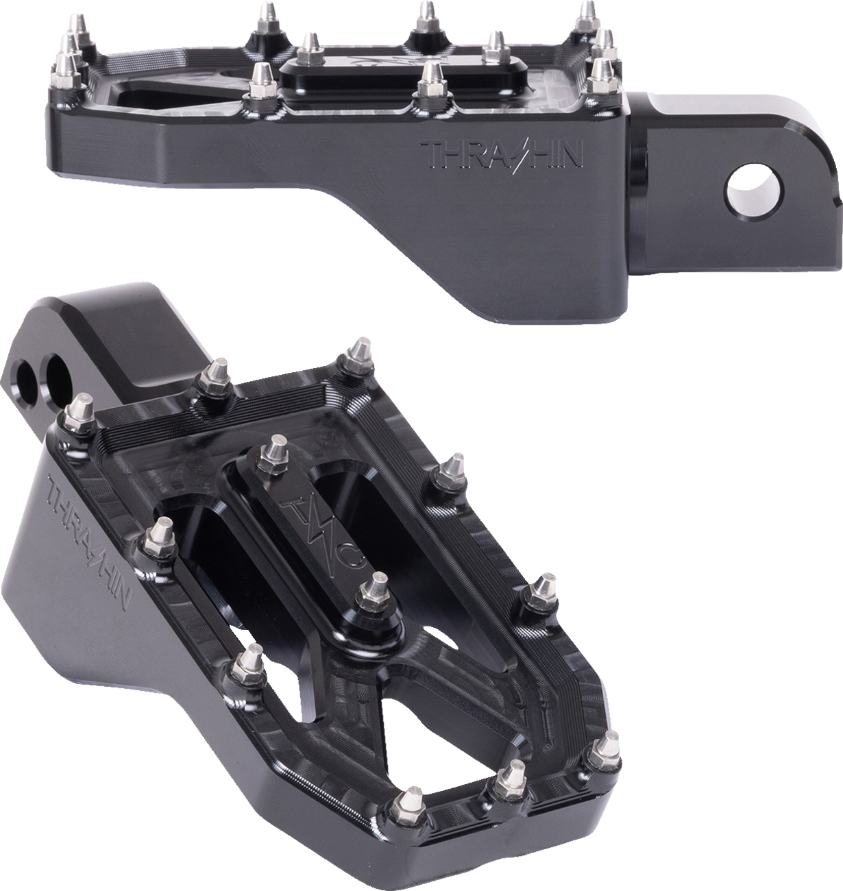 Thrashin Supply CO. Aggressor Foot Pegs - Rear - Black - FL/FX '18-'25