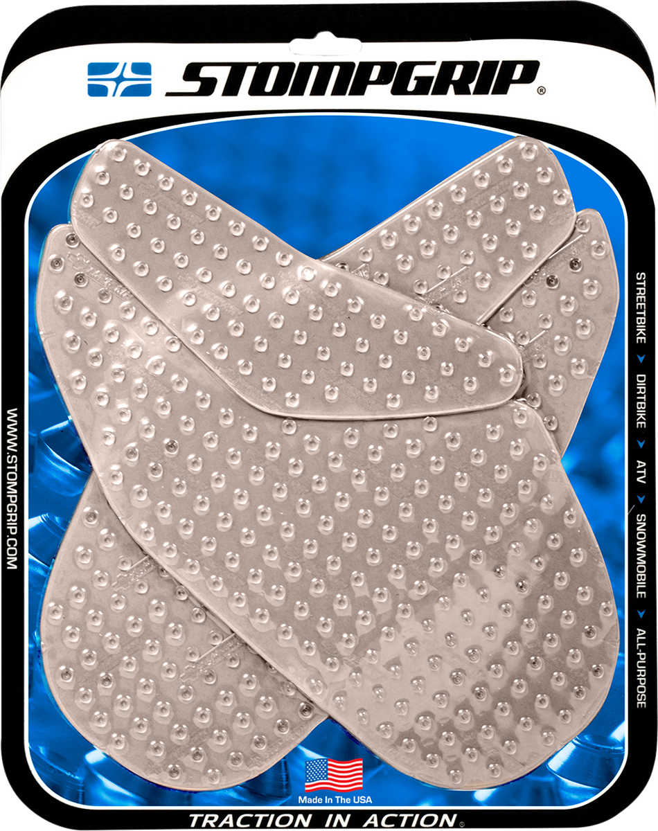 StompGrip Tank Grips - Volcano - Clear - Honda - CBR '04-'07