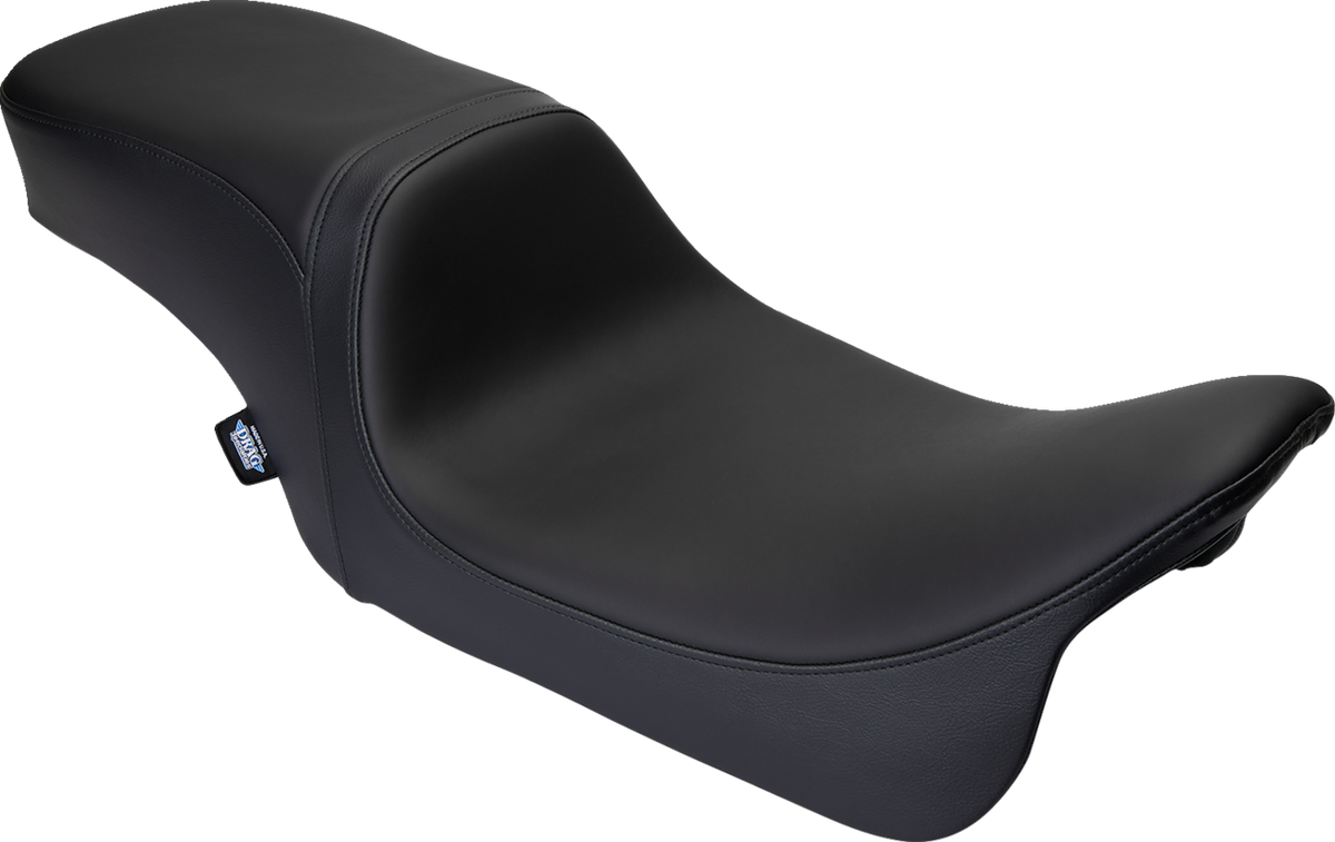 Drag Specialties Seats Predator 2-Up Seat - Solar Leather - Black - Smooth - W/O Backrest - FL '08-'23