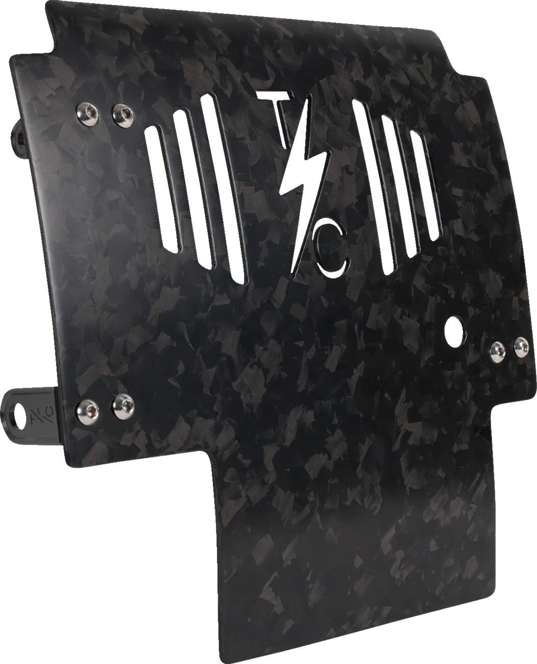 Thrashin Supply CO. Skid Plate - Carbon Fiber/Forged - With Black Brackets - FLHX/FLTRX