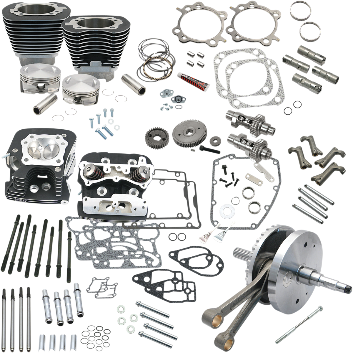 S&S Cycle 124" Hot Set Up® - Big Bore/Stroker - Wrinkle Black - 96/103/110a Twin Cam