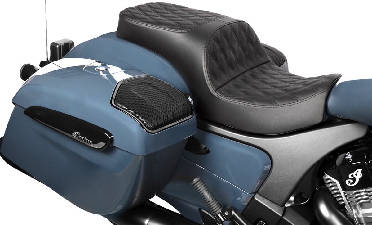 Drag Specialties Seats Freedom Seat - Vinyl/Solar Leather - Double Diamond Black Stitch - Challenger '20-'25/Chieftain '25