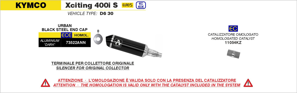 Arrow 73522ANN Urban Aluminium Dark Slip On With Dark End Cap