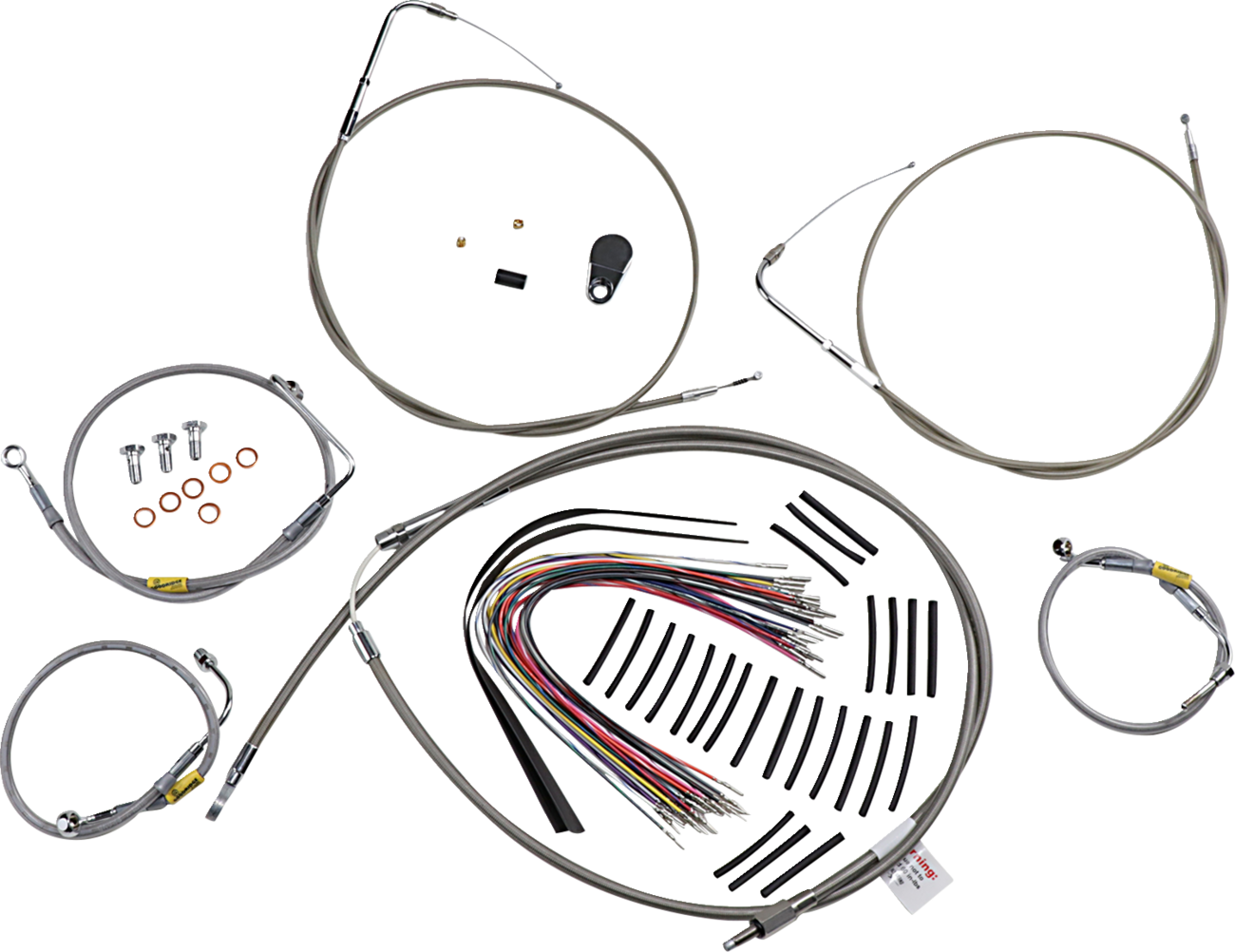 Burly Brand Control Kit For Early Touring Bikes With Bagger Bar Handlebars - 15" - Non-Cruise - Stainless