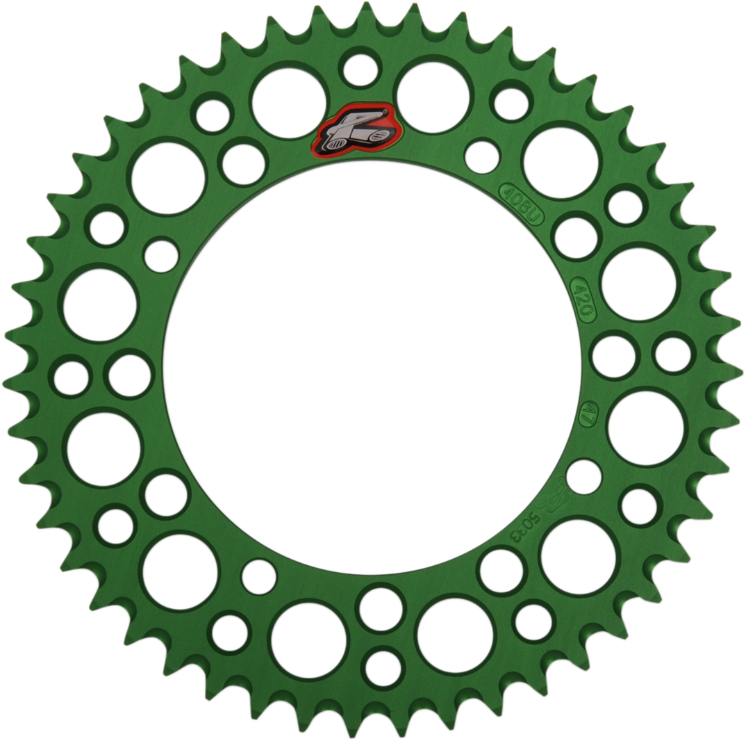 Renthal Rear Sprocket - Aluminum - 47 Tooth - Green - Kawasaki/Suzuki