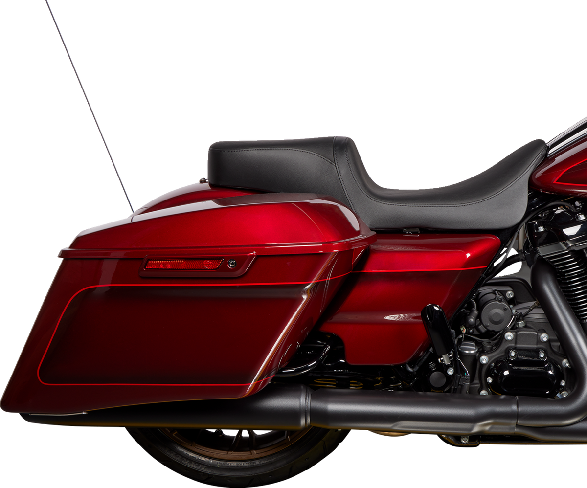 Drag Specialties Seats Predator 2-Up Seat - Vinyl - Black - Smooth - W/O Backrest - FLH/FLT '08-'24