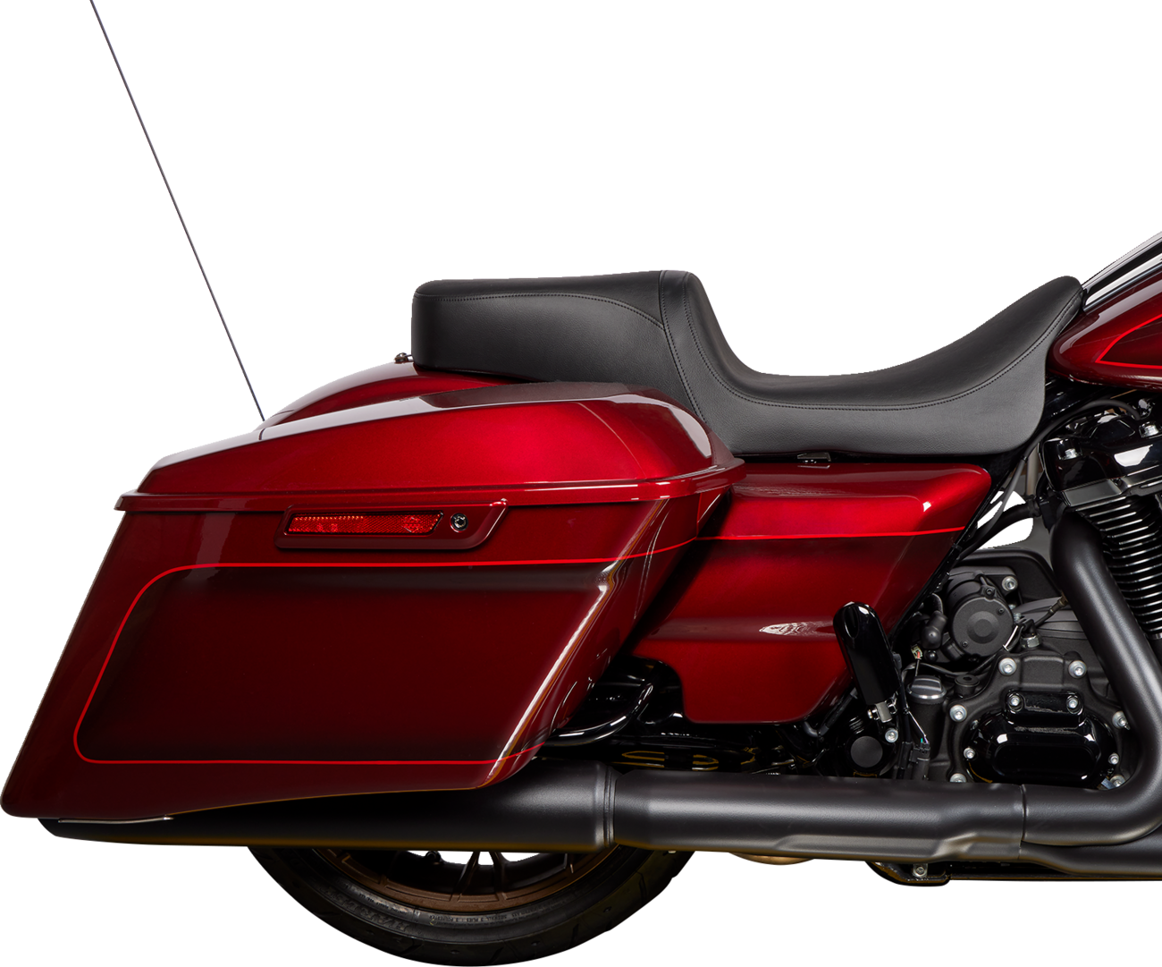 Drag Specialties Seats Predator 2-Up Seat - Vinyl - Black - Smooth - W/O Backrest - FLH/FLT '08-'24