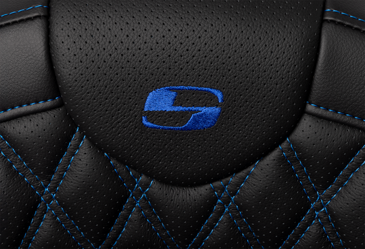 Saddlemen Roadsofa™ Seat - With Backrest - Blue Stitch - FL '08-'23