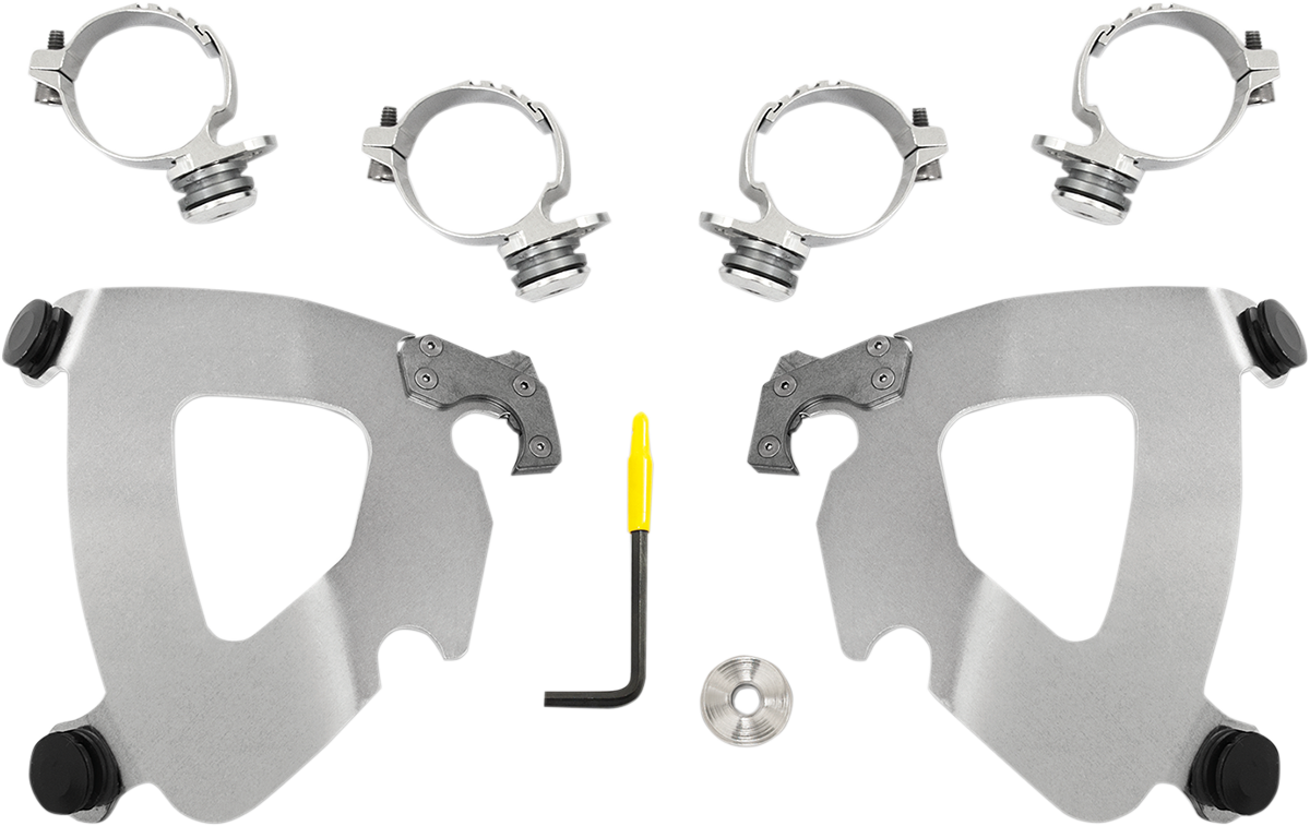 Memphis Shades Gauntlet Mounting Kit - Polished - FXDL '14-'17