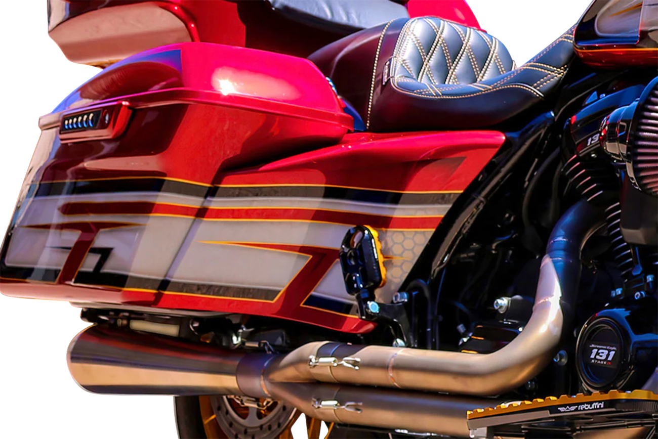 Paul Yaffe Bagger Nation Swoop Side Covers - Smooth - Stock Saddlebags - HD