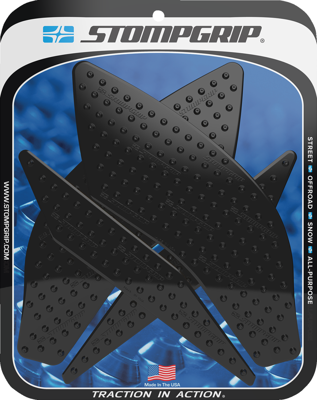 StompGrip Tank Grips - Volcano - Black - Yamaha - YZF '15-'25