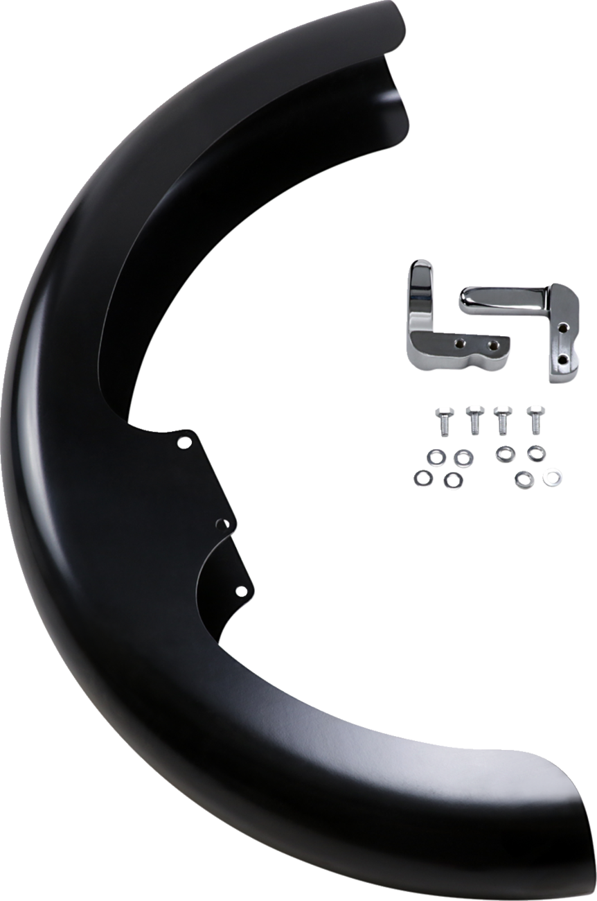 Klock Werks Wrapper Front Fender - Black - 19" - HD Dyna/Softail