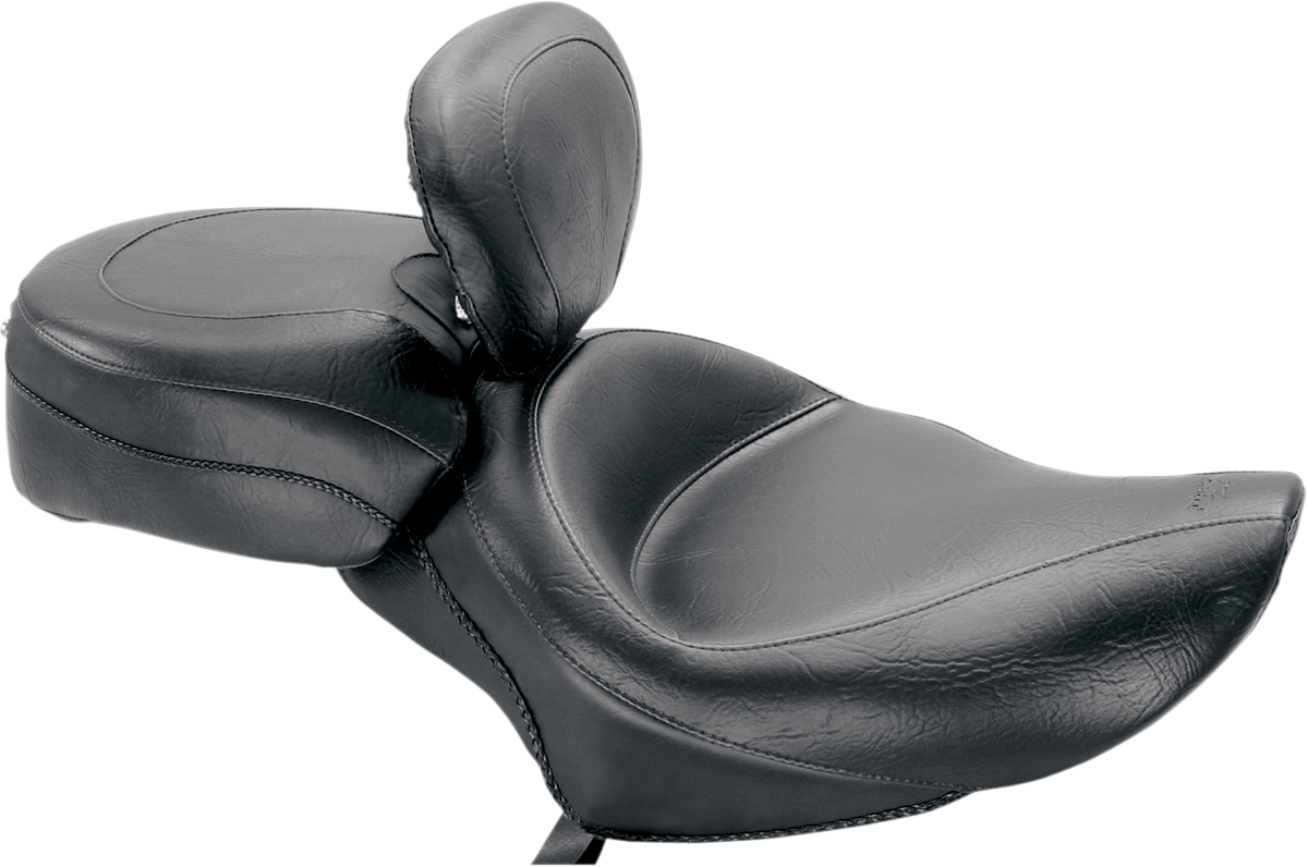 Mustang Wide Solo Seat - With Backrest - Vintage - Black - Smooth - XL '04-'21
