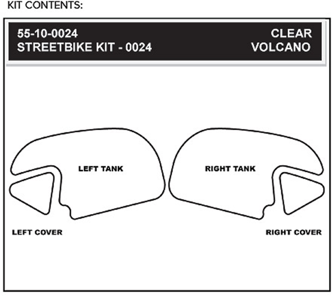 StompGrip Tank Grips - Volcano - Clear/Black - Honda - CBR '13-'25