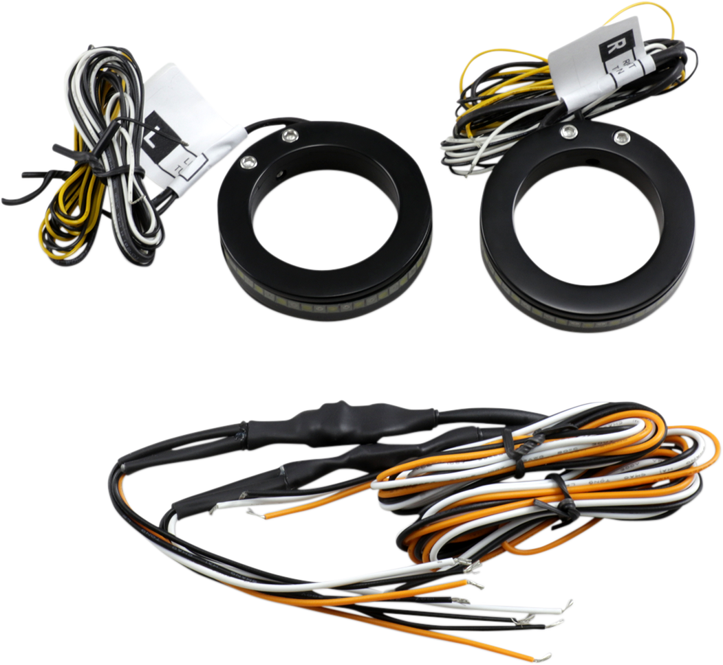 Custom Dynamics Turn Signals With Daytime Running Light - 37 MM - Black
